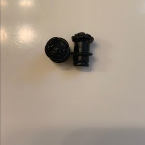 0g Black rose single flared plugs